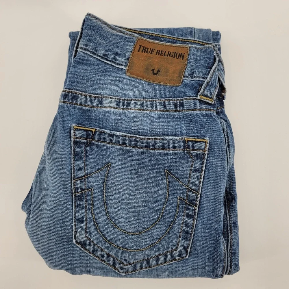 True Religion Geno Relaxed Slim Jeans Mens 28 Blue Denim Horseshoe Pocket‎
